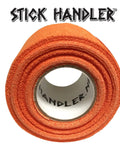 Pro Level Drumstick Grip Tape Two Pack In Vivid Orange Comfy Cotton Gauze Wrap on a roll, showcasing self-sticking texture.