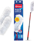 Heavy Duty Dusting Kit With Extendable 3 Ft Handle And Stay On Duster Hook Includes 3 Disposable Refills shown with packaging and duster