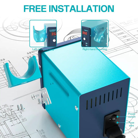 Two In One Soldering And Hot Air Rework Station Kit For Electronics with adjustable temp and independent LED display close-up