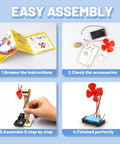 Easy assembly steps for Six STEM Fan Kits For Kids Aged 8 To 12 DIY Wooden Fan Building Toys Electric Circuit Experiments.