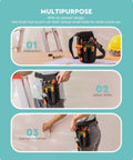 Pocket Tool Pouch With Six Pouches And Nine Screwdriver Loops Heavy Duty Electrician Tool Bag with belt for easy access.