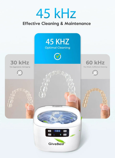 Comparison of 45 kHz Powerful Ultrasonic Jewelry Cleaner With 25oz Stainless Steel Tank, 35W Power, 5 Cleaning Modes And Timer