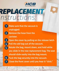 Instructions for using 12 Pack Premium Replacement Vacuum Bags For Canister Vacuums Fits C Q 50555 50557 50558 Type C5
