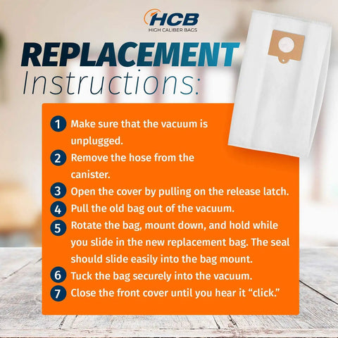 Instructions for using 12 Pack Premium Replacement Vacuum Bags For Canister Vacuums Fits C Q 50555 50557 50558 Type C5