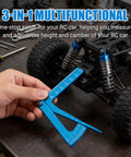 Heavy Duty Aluminum Alloy RC Camber Gauge Straight Edge Ruler Tool For Hella Precise Suspension Geometry and Swift Trackside Stance Tweaks On Buggy Trucks being used on a car.