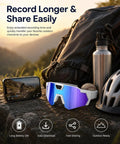 4K POV Baseball Glasses With Camera For Men And Women Sports Sunglasses Eyewear With HD Recording And Audio Video Capture Ice Blue