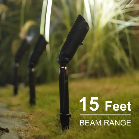 8 Pack Low Voltage Landscape Lighting Kit That Lights Up Your Yard, 3W LED spotlights with 15 feet beam range in garden