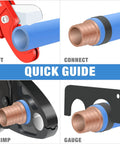 Quick guide for Combo Angle Head PEX Crimp Tool For One Half Inch And Three Quarter Inch Copper Crimp Jaw Sets with Go No Go Gauge