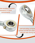 Rod End Bearing Set 7 By 16 Inch Bore Right Hand Thread With 9 Degree Angular Misalignment Forged 45 Steel Bodies 2 Pack For Industrial Machinery And Linkages Built Tough For Heavy Duty Performance, 7/16 bore rod end bearing