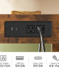 Built-in outlet with USB and Type-C ports on Rolling Kitchen Island With Storage, Movable Cart With Two Drawers And Built In Outlet.