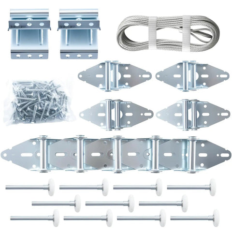 Garage Door Hinge And Roller Tune Up Kit DIY Friendly No Fuss For 16x7 Or 18x7 Doors Heavy Duty Steel Hinges With Zinc Plated Hardware