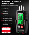 Circuit Breaker Finder With LCD Display, GFCI Outlet Tester, Electrical Tracer Tool With NCV Test And Flashlight, shown in front view
