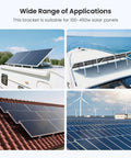 Adjustable Tilt Mount Brackets For Solar Panels Aluminum Alloy 15 Degree To 30 Degree Tilt Fits 50 To 400W Panels Roof RV Boat