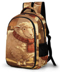 Scarf Sheep Printed Unisex Backpack With Large Capacity Everyday Daypack Built From Breathable Polyester Durable Zipper