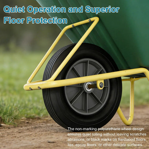 Heavy Duty 2 Pack 12 Inch Flat Free Solid Rubber Wheels 3 4 Inch Swivel Casters Built Like A Tank 1000 Lb Load Capacity on wheelbarrow.
