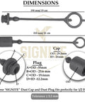 Two-pack black Signite dust caps and plug covers for 1/2 ISO A hydraulic quick disconnects