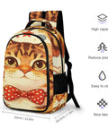 Printed Cat Theme Backpack For Everyday Use Dope Unisex Large Capacity Daypack With Durable Polyester Fabric And Smooth Zipper