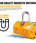 Straight Up Industrial Grade Heavy Duty N50 Neodymium Lifting Magnet showing strong magnetic force for safe lifting.