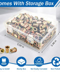 Rivet Nut Kit 188-Piece 1/4-20 Zinc Plated Carbon Steel Rivnuts With Flat Head Knurled Threads in storage box