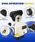 X Axis Power Feed For Milling Machines With Beefy 450 Inch-Lbs Torque, 0-200 RPM, 110V Benchtop Mill Dual Control Knobs