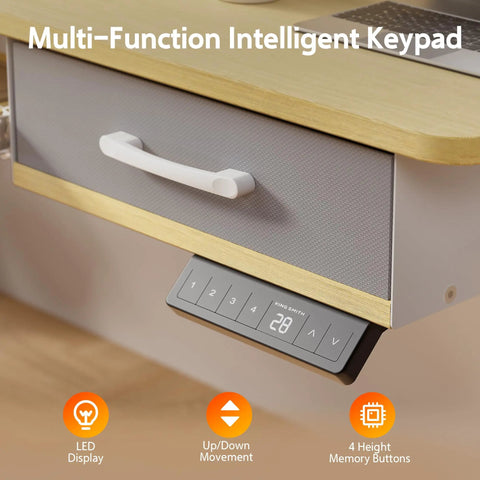 WALKINGDESK 55 Inch Electric Standing Desk With Keyboard Tray Height Adjustable Sit Stand Table featuring an intelligent keypad and LED display.