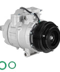 Fresh AC Air Compressor With Clutch For Ford Explorer 2011 2015 And Police Interceptor 2013 2015 close-up view of unit with black clutch and accessories.