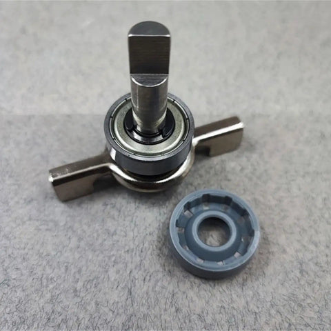 Home Bread Making Pan Barrel Maintenance Part BM0501W for precise dough cutting, showing stainless steel component and fitting.