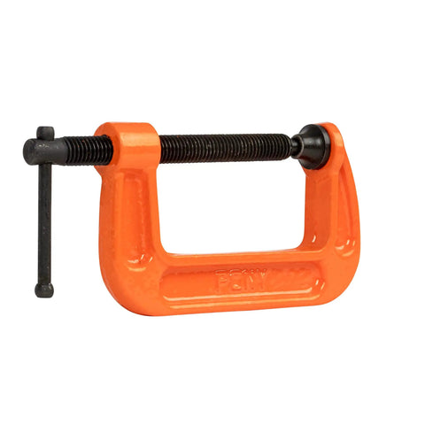2-1/2 Inch C Clamp Heavy Duty For Woodworking And DIY Projects, 600 Pound Load Capacity, 2 Inch Opening, 1-3/8 Inch Throat, Built Tough Workshop Clamp For Quick, Secure Holds in orange color