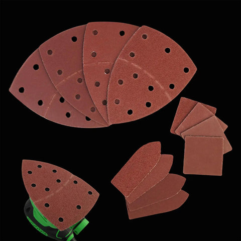 120 Sheet Sandpaper Set For Mouse Detail Sander And Finger Sander With Hook And Loop Holes 60 120 180 240 Grit Assorted In Three Shapes
