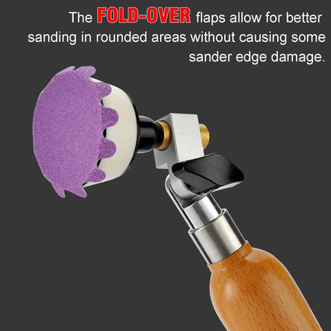 Heavy Duty Flex Edge Sanding Discs With Kickass 80 To 800 Grit Range, fold-over flap design for sanding rounded areas.