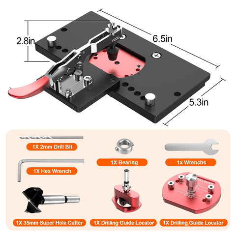 Concealed Hinge Jig With Quick Clamp And Dust Vacuum Adapter For 35mm Cabinet Doors Woodworking Hole Drilling Hardware Jigs
