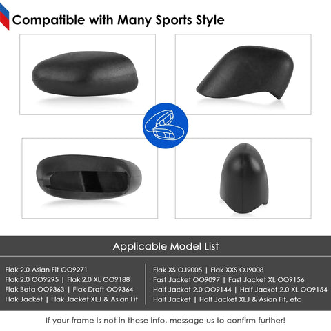 Replacement Nose Pads For Oakley Flak Jacket XLJ Flak Two Point Zero XL And Half Jacket Sunglasses Black Soft Cushions