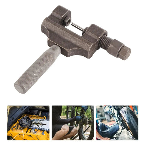 Universal Chain Breaker Tool for 420 to 530 Roller Chains, pro grade heavy duty steel chain cutter and riveter with handle