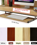 Under Desk Keyboard Tray Pull Out Drawer With Buttery Smooth Glide Rails Height Adjustable in wood finish, showing keyboard space.