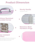 Go To Medicine Lock Box For First Aid And Family Use With Safe Key Lock Durable Aluminum Layered Medicine Cabinet Pink Finish Secure 12.2 By 7.9 By 7.5 Inch Meds Storage, showing handle, rounded corner, hinge, and surface details