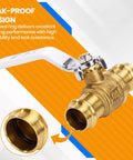 No Sweat 3/4 Full Port Press Ball Valve For Pure Household Water Rock Tight Seal Top Shelf Brass Workhorse Leak Proof Shut Off Valve Slick Design For Copper Pipe Installations with white handle and leak-proof design.