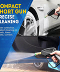 Beast Mode 5000 PSI Pressure Washer Gun With 360 Swivel Inlet in use cleaning car wheel and door panel with precision.