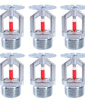 6 Pack Heavy Duty Fire Sprinkler Heads Pendent 3/4 Inch NPT Copper Chrome Finish 155F 68C Bulb K80 Automatic Activation