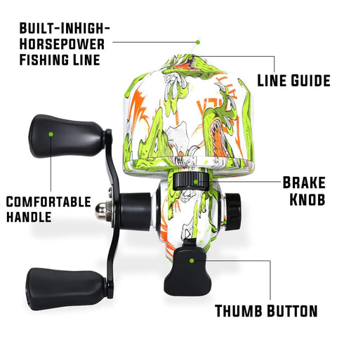 Spincast Fishing Reel Size 30 With Right Or Left Hand Retrieve 3 9 To 1 Gear Ratio Pre Spooled With Line Stainless Steel Dual Line Pickup
