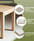 Heavy Duty Self Adhesive Furniture Sliders Table And Chair Leg Protectors Slick Gliding Floor Savers With Tight Grip Adhesion For Hardwood Vinyl And Carpet 2 Inch Gray Square Non Scratch Caps on table leg with product features.