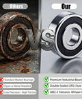 Comparison of rusted bearing vs Premium Quality 6203-2RS Sealed Ball Bearings Chrome Steel Double Shielded For Harsh Environments