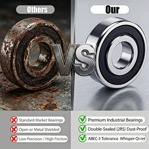 Comparison of rusted bearing vs Premium Quality 6203-2RS Sealed Ball Bearings Chrome Steel Double Shielded For Harsh Environments