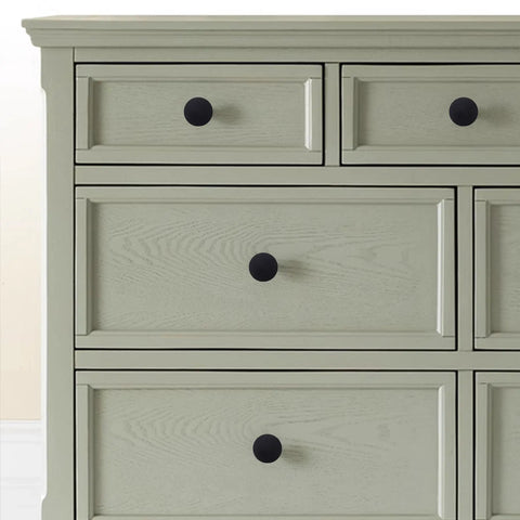 Top Shelf Matte Black Six Pack Round Cabinet Knobs And Drawer Pulls For Kitchen Cupboards Dressers Closets, visible on dresser drawers.