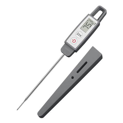 Ultra Quick Digital Kitchen Thermometer For Cooking And Grilling With A 4.5 Inch Compact Probe Splash Resistant Ideal For Meat Candy Candles Liquids Oil With Hold Function And CF Toggle Sesame Color Finish