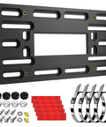 Universal Front License Plate Holder Bracket Kit With Copper Threaded Inserts Stainless Steel Zip Ties And JDM To US Adapter