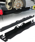 Get Your Whip Tracking True With This Heavy Duty Wheel Alignment Tool For Cars And Suvs showing steel alignment plates with tape measure.