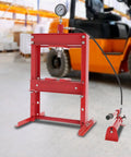 10 Ton Hydraulic Benchtop Press With Gauge For Basement Workshops H Frame Shop Press Adjustable Bench Top Hydraulic Press Beefy Heavy Duty Metal Bending And Straightening Tool For DIY Garage Enthusiasts