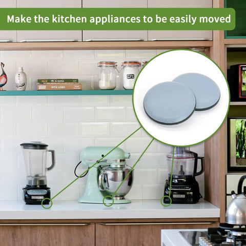 Blue Self Adhesive Kitchen Appliance Sliders Three Quarters Inch 24 Pack For Countertop Elevation And Easy Glide Under Small Appliances Like Toasters Blenders And Coffee Makers