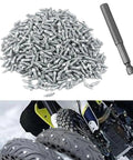 Heavy Duty Tire Studs For Winter Grip: Sturdy Alloy Spikes And Car Wheel Repair Kits With Extreme Durability For Suvs Atvs And Safe Driving, steel studs with install tool on snow tire