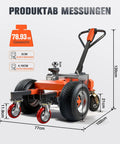 Heavy Duty Electric Trailer Dolly 7500 Lbs Max Capacity With Powerful 800W Motor And 48V Lithium Battery Includes 2 And 2-5/16 In Hitch Balls For Moving RV Campers Cars Boats And Utility Cargo Trailers Easily with detailed measurements.